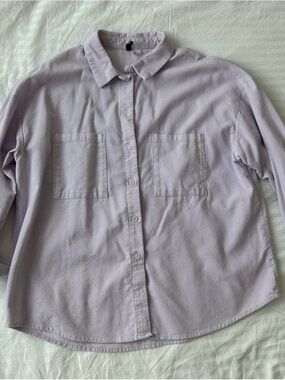 Womens Button-Down Shirt in Light Lavender